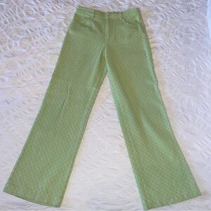 Zara green high rise straight leg checkered pants